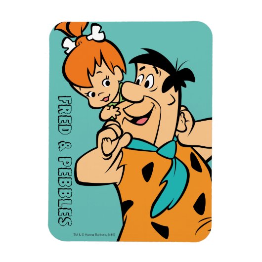 Flintstenen | Fred & Pebbles Flintstone Magneet (Verticaal)