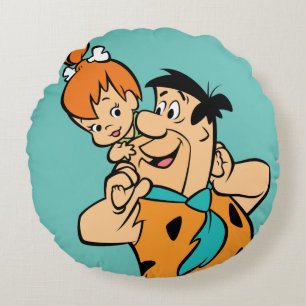 Flintstenen Fred & Pebbles Flintstone Rond Kussen