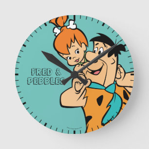 Flintstenen   Fred & Pebbles Flintstone Ronde Klok