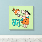 Flintstenen | Fred & Pebbles - Papa's meisje Canvas Afdruk (Insitu (Houten vloer))