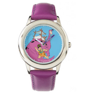 Flintstenen Fred Sliding Down Tail Horloge