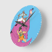 Flintstenen | Fred Sliding Down Tail Ronde Klok (Hoek)