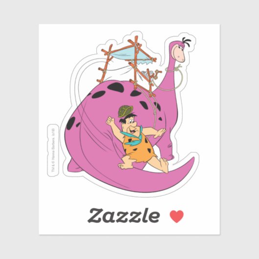 Flintstenen | Fred Sliding Down Tail Sticker (Vel)