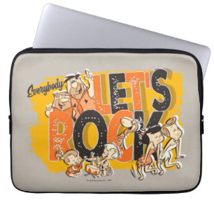 Flintstenen   Iedereen Let's Rock Laptop Sleeve