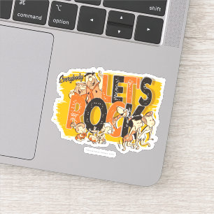Flintstenen Iedereen Let's Rock Sticker