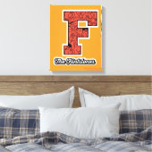 Flintstenen | Monogram voor leesbare stijl Canvas Afdruk (Insitu (Slaapkamer))