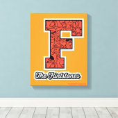 Flintstenen | Monogram voor leesbare stijl Canvas Afdruk (Insitu (Houten vloer))