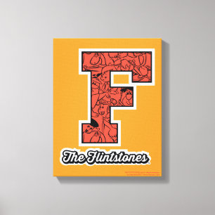 Flintstenen   Monogram voor leesbare stijl Canvas Afdruk