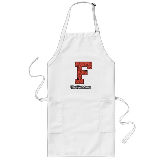 Flintstenen | Monogram voor leesbare stijl Lang Schort (Voorkant)