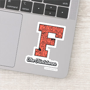 Flintstenen Monogram voor leesbare stijl Sticker