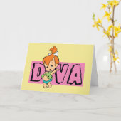 Flintstenen | Pebbles - Little Diva Kaart (Gele Bloem)