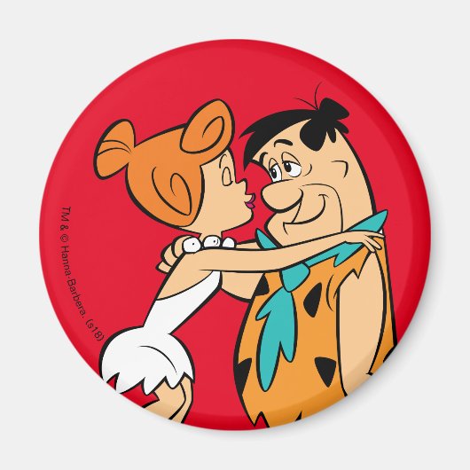 Flintstenen | Wilma Kissing Fred Magneet (Voorkant)