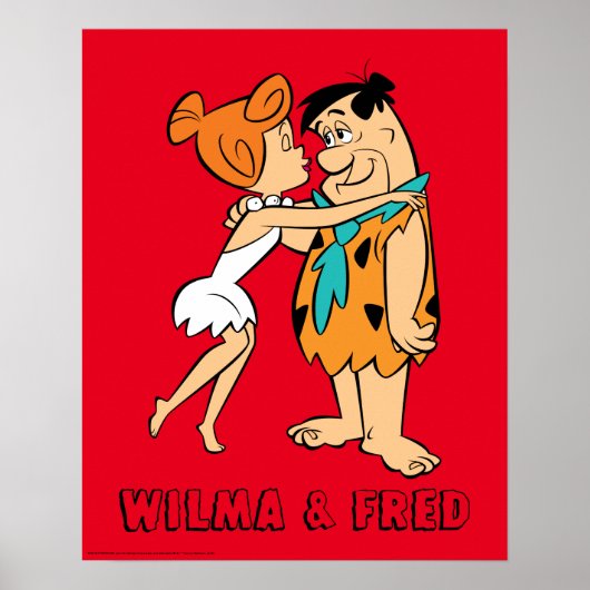 Flintstenen | Wilma Kissing Fred Poster (Voorkant)