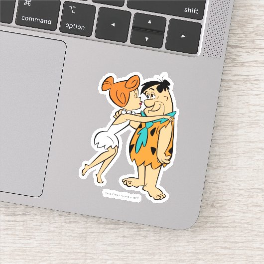 Flintstenen | Wilma Kissing Fred Sticker (Detail)