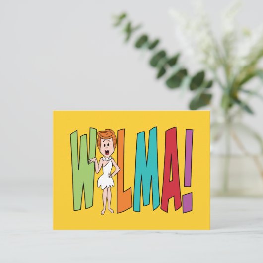 Flintstenen | WILMA! Uitnodiging Briefkaart (Staand voorkant)