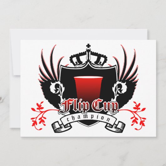flip cup kampioen koninklijk crest kaart (Voorkant)