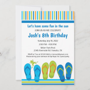 Flip Flop Anniversaire Fête Invitation Pool