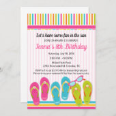 Flip Flop Anniversaire Fête Invitation Pool (Devant / Derrière)