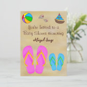 Flip Flop Baby Shower Invitations pour garçons (Debout devant)