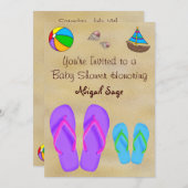 Flip Flop Baby Shower Invitations pour garçons (Devant / Derrière)