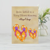 Flip Flop Baby Shower Invitations pour les filles (Debout devant)