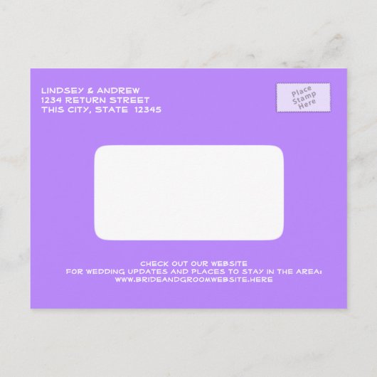 Flip Flop Beach Wedding Sla de datum op Aankondigingskaart (Achterkant)