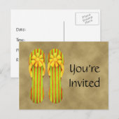 Flip Flop Citrus Invitation Carte postale (Devant / Derrière)