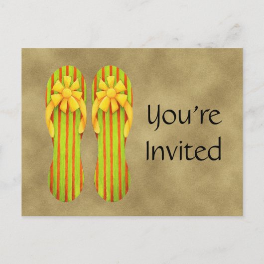 Flip Flop Citrus Invitation Carte postale (Devant)