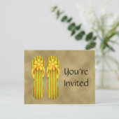 Flip Flop Citrus Invitation Carte postale (Debout devant)