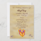 Flip Flop et plage Anniversaire Fête Invitation (Dos)