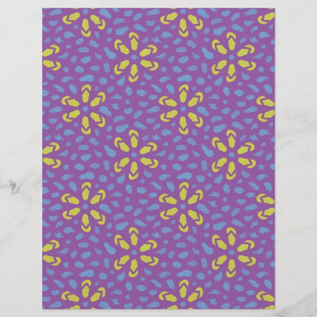 Flip-Flop Flowers Scrapbook Papier (Voorkant)