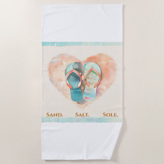 Flip Flop Heart Strandhanddoek – Sand Salt Sole Strandlaken