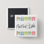 Flip Flop Life Vierkante Button 5,1 Cm (Voorkant /achterkant)