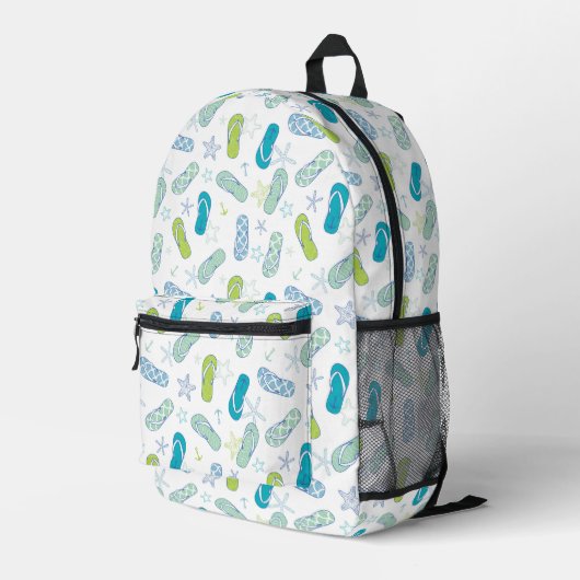 Flip Flop Pattern Bedrukte Rugzak (Achterkant Hoek Rechts)