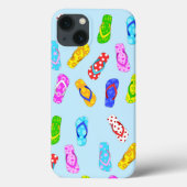 Flip Flop Pattern Blue Hoesje-Mate iPhone Case (Achterkant)