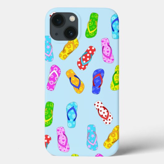 Flip Flop Pattern Blue Hoesje-Mate iPhone Case (Achterkant)