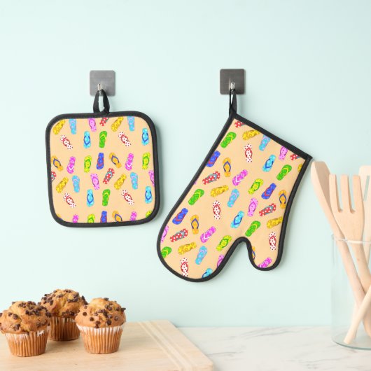Flip Flop Pattern Ovenwant & Pannenlap Set (Insitu(Ophanging))