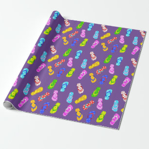 Flip Flop Pattern Paarse Wrapping Paper Cadeaupapier