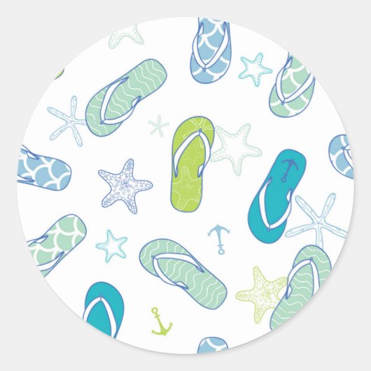 Flip Flop Pattern Ronde Sticker (Voorkant)
