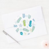 Flip Flop Pattern Ronde Sticker (Envelop)