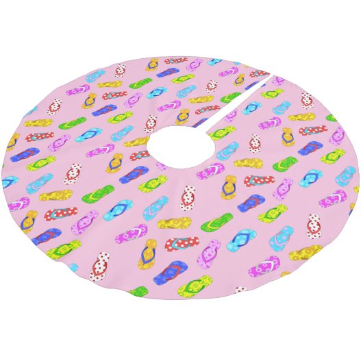 Flip Flop Pattern Roze Kerstmis Kerstboom Rok (Gekanteld)