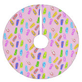 Flip Flop Pattern Roze Kerstmis Kerstboom Rok (Voorkant)