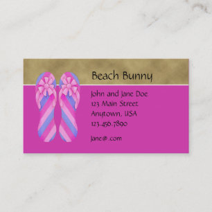 Flip Flop Pink Stripes Profile Card Visitekaartje