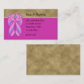 Flip Flop Pink Stripes Profile Card Visitekaartje (Voorkant / Achterkant)