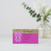 Flip Flop Pink Stripes Profile Card Visitekaartje (Staand voorkant)