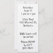 Flip Flop Pool party Anniversaire Invitation (Dos)