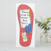 Flip Flop Pool party Anniversaire Invitation (Debout devant)