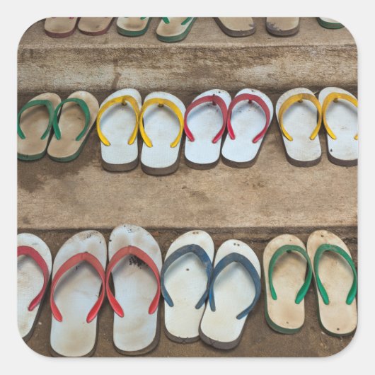 Flip Flop Sandles Vierkante Sticker (Voorkant)