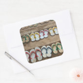 Flip Flop Sandles Vierkante Sticker (Envelop)