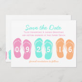 Flip Flop Strand Red de Datum Save The Date (Voorkant / Achterkant)